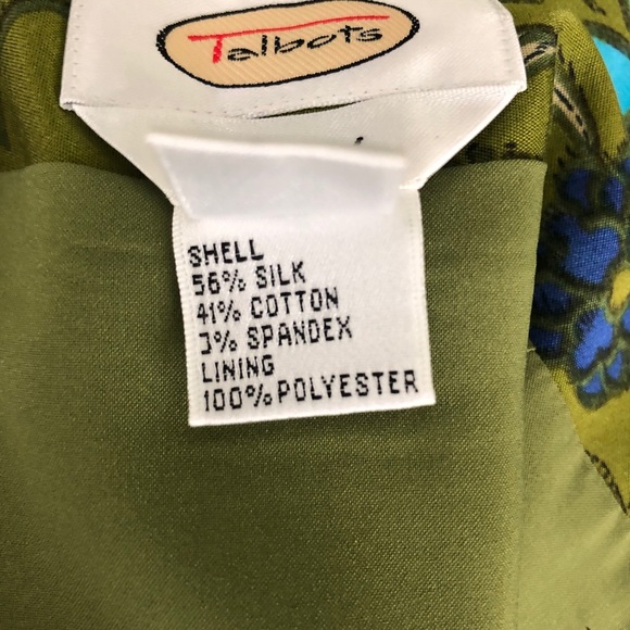 Vintage Green and Blue Earthy Skirt Talbots Size 8 - Picture 5 of 9